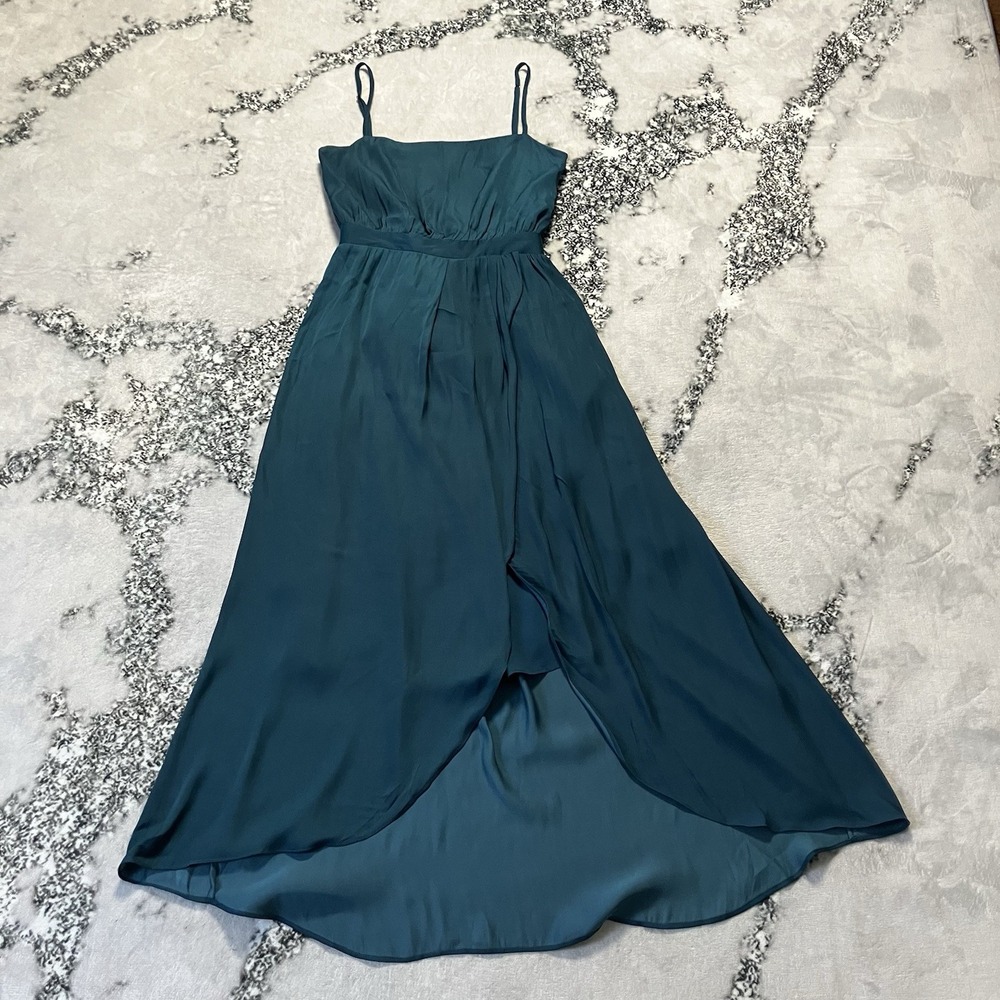 Modern Citizen Tank Dress Womens Sz S Mila Layered Teal High-Low Chiffon Evening